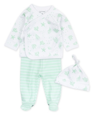 Mac & Moon Baby Boy 3 Piece Take Me Home Set with Mint Print
