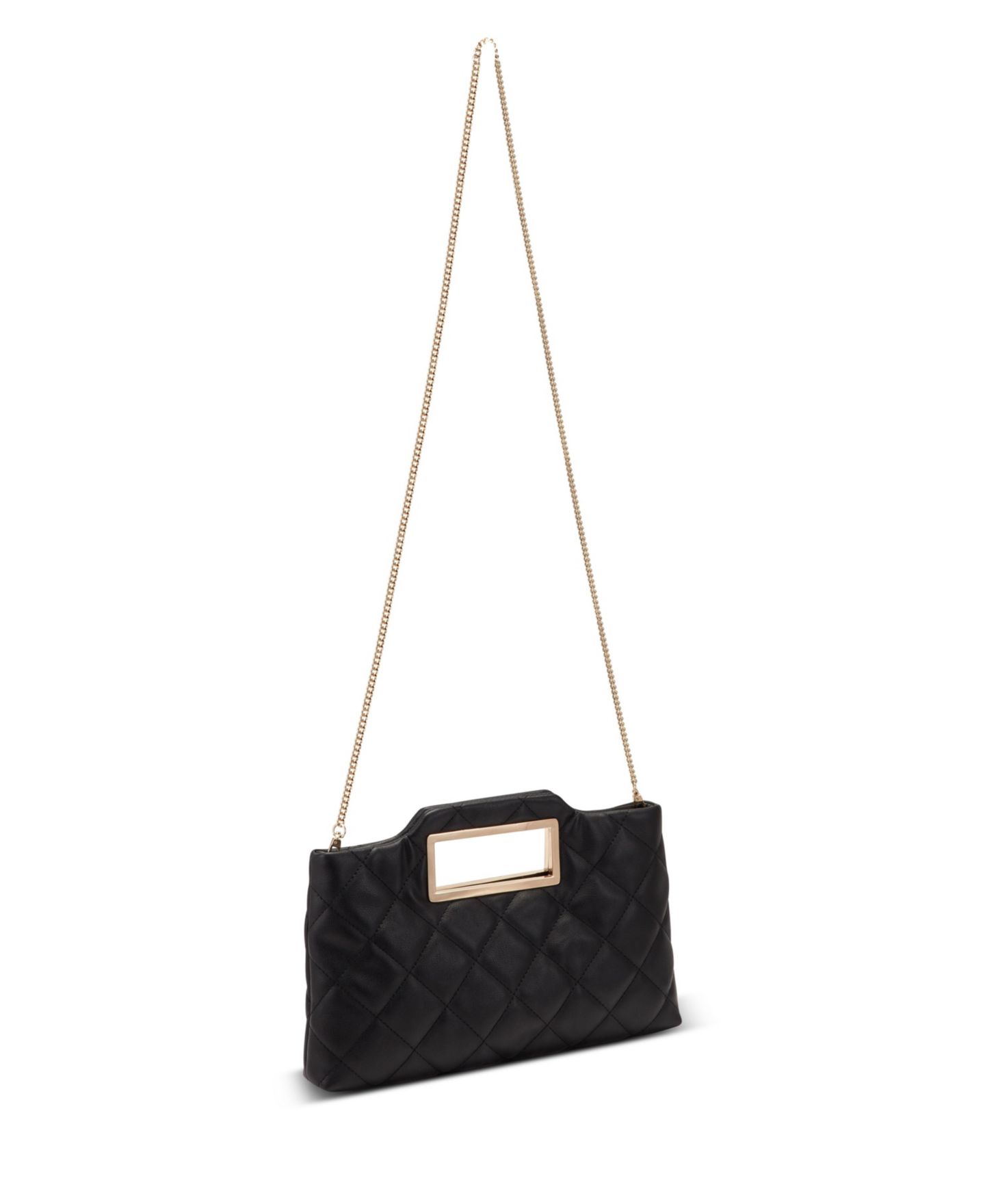 Женский клатч I.N.C. International Concepts Juditth Handle Quilted Clutch, цвет: Чёрный / Золотой — фото 5