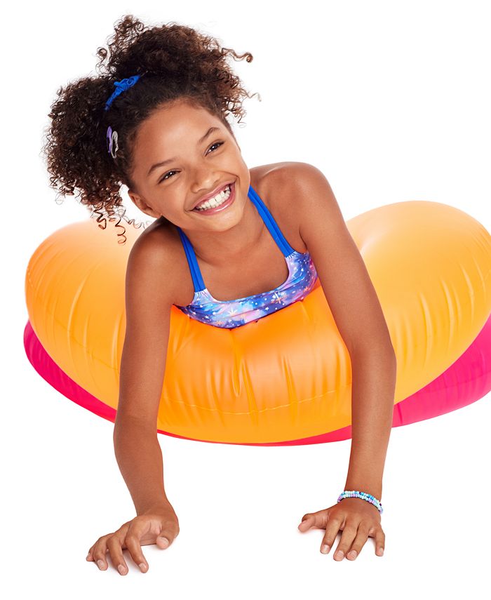 Glitter Beach Big Girls Bikini Set with Back Cutouts with Foil Print, 2