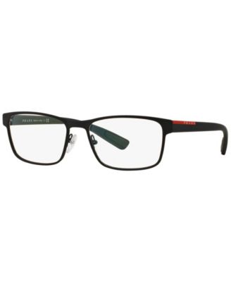 Prada Linea Rossa Ps 50GV Mens Rectangle Eyeglasses - Rubber Bla 341$