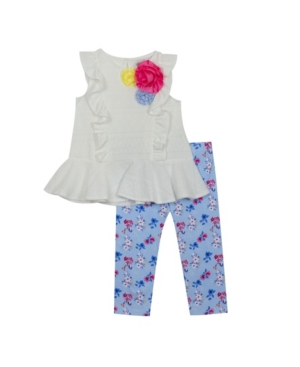 Rare Editions Little Girls 2 Piece Eyelet Legging Set