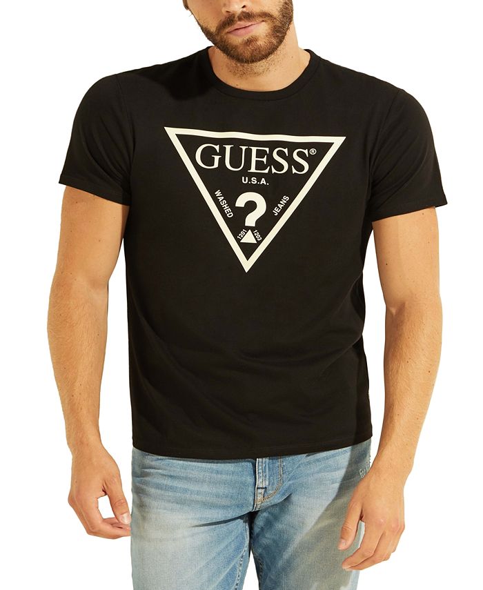 GUESS Men's Triangle Logo T-Shirt - Macy's