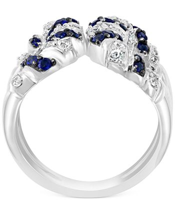 EFFY Collection - Sapphire (1/3 ct. t.w.) & White Sapphire (3/4 ct. t.w.) Statement Ring in Sterling Silver