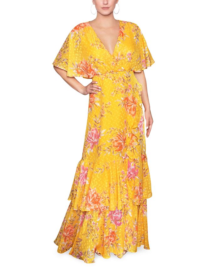 RACHEL Rachel Roy Cape Back Floral Print Maxi Dress Macy s
