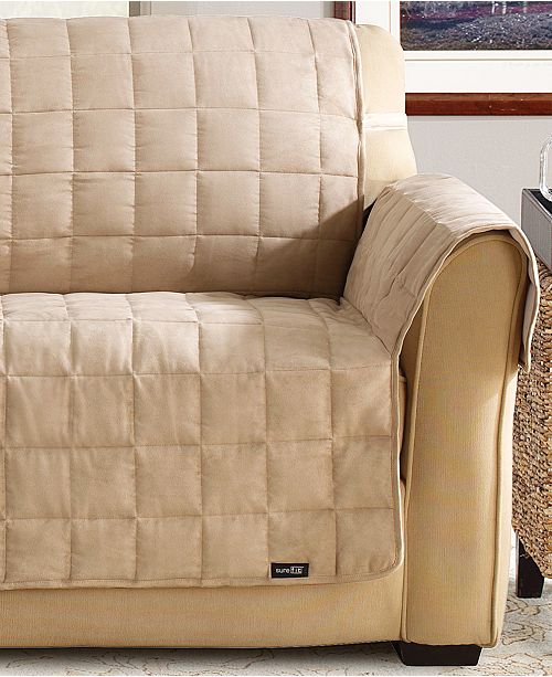 Sure Fit Soft Faux Suede Waterproof Pet Slipcover Throw Collection