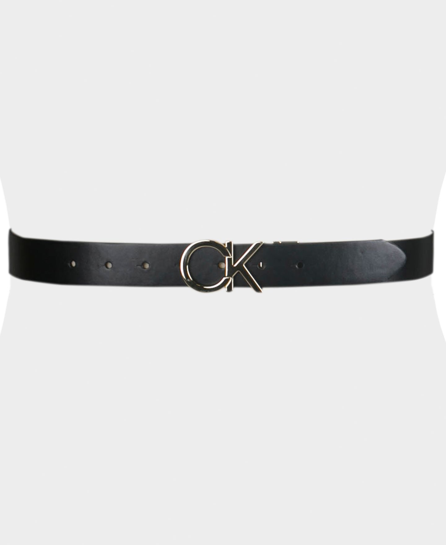 Женский ремень Calvin Klein Reversible Monogram Buckle, цвет: Чёрный / Серый — фото 5