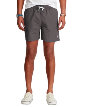 Polo Ralph Lauren 5.75-inch Solid Traveler Classic Swim Trunk In Combat Gry