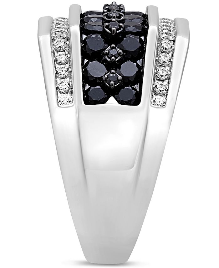 Macy's Men's Black & White Diamond Ring (2 ct. t.w.) in 10k White Gold