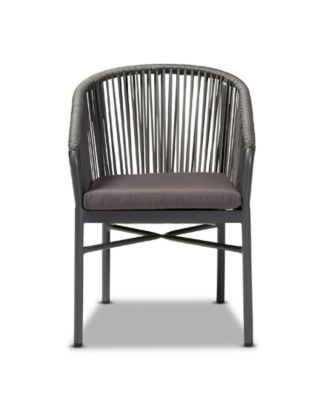CLOSEOUT Marcus Modern and Contemporary Rope and Metal Outdoor Dining Chair