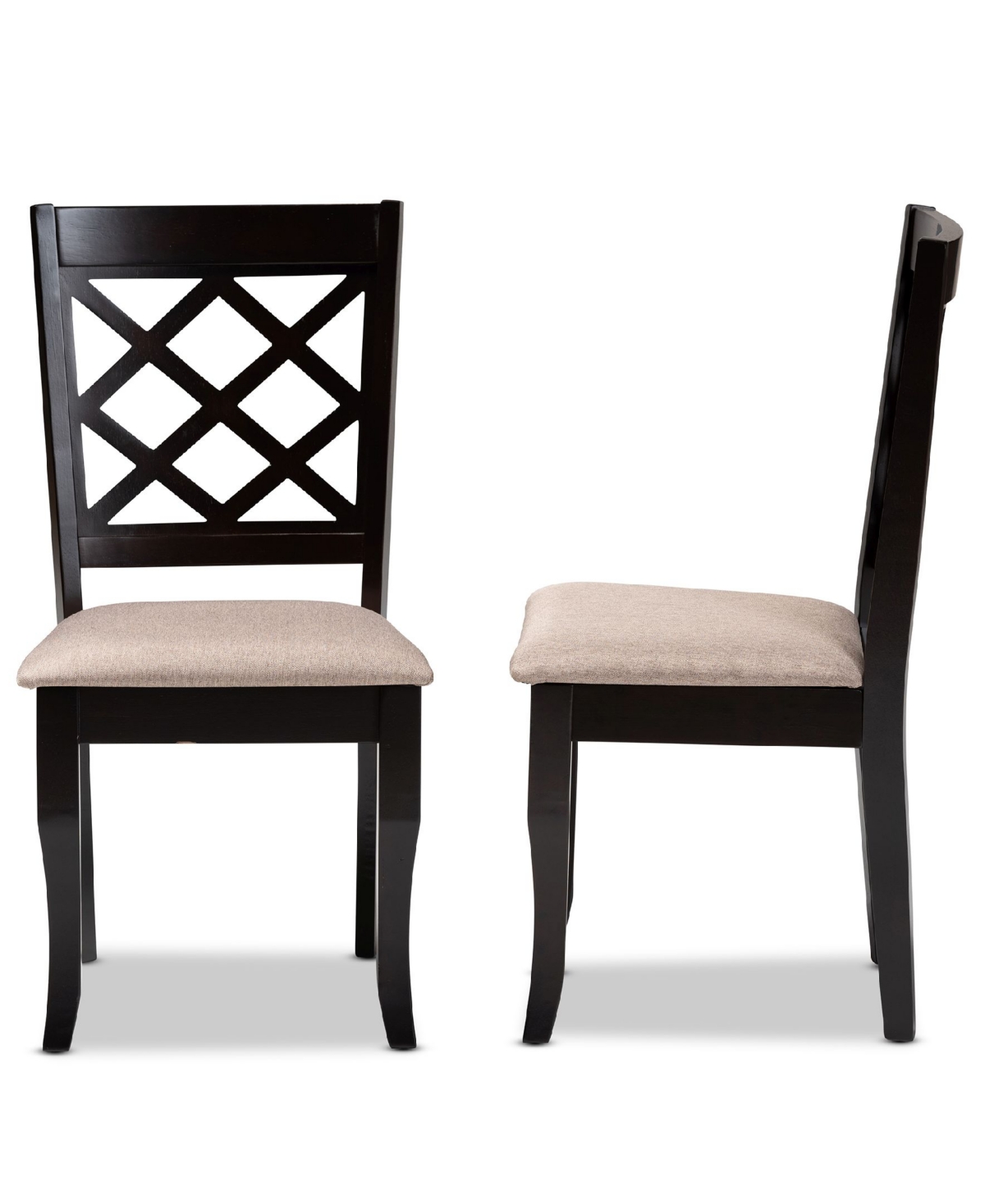 Verner Modern and Contemporary Fabric Upholstered 2 Piece Dining Chair Set