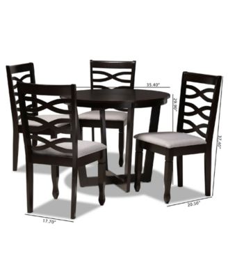 Leda Modern and Contemporary Fabric Upholstered 5 Piece Dining Set