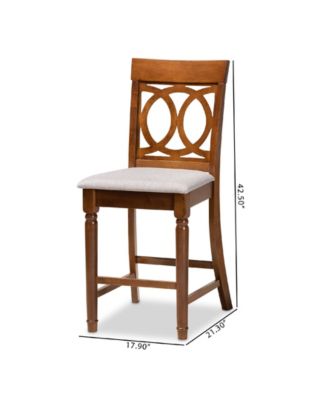 Violet Modern and Contemporary Fabric Upholstered 2 Piece Counter Height Pub Chair Set