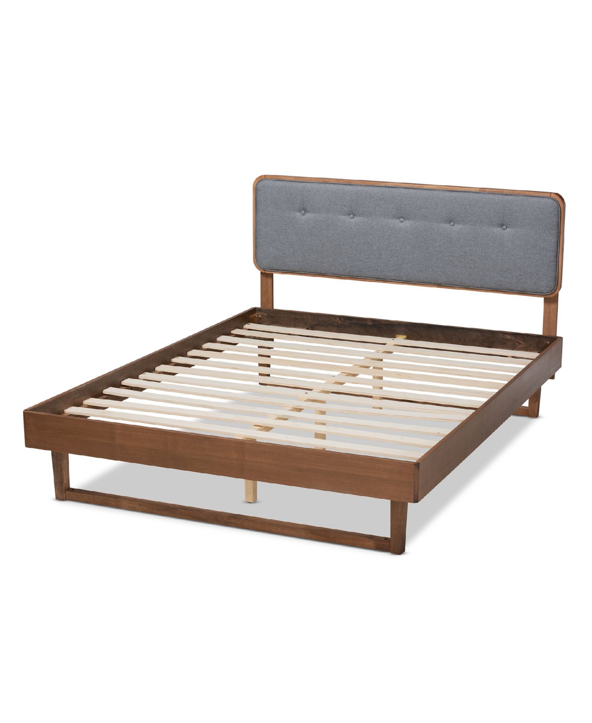 Natalia Mid-Century Modern Fabric Upholstered Size Platform Bed