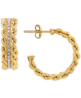 14k rope earrings