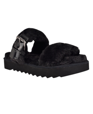 Nine West Women's Funkie Furry Slide Sandals Women's Shoes
