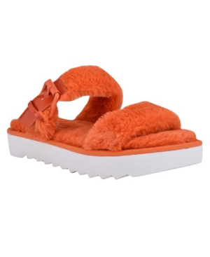 Nine West Women's Funkie Furry Slide Sandals Women's Shoes