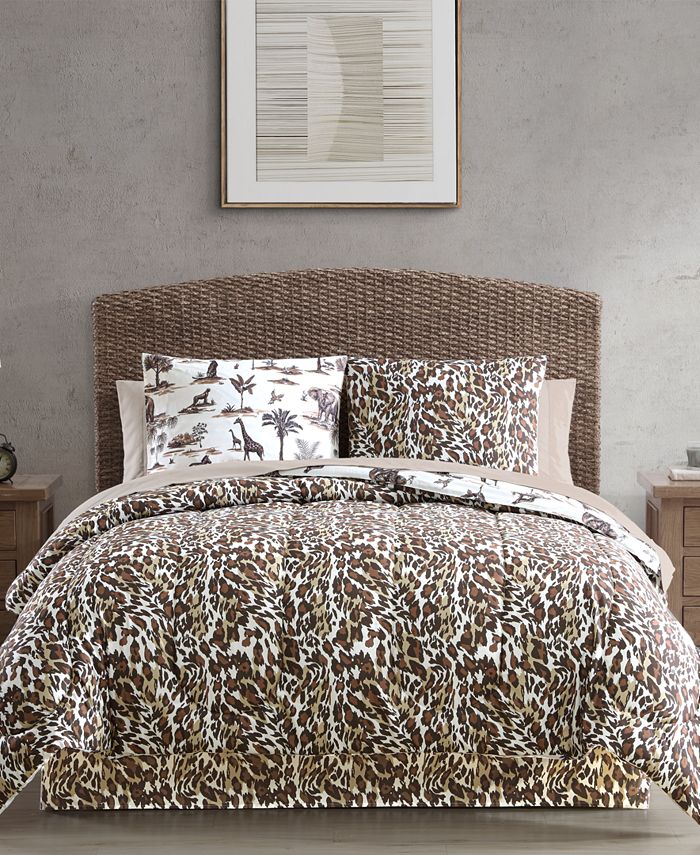Hallmart Collectibles Safari 8-Pc. Reversible Animal-Print Queen Comforter  Set & Reviews - Comforter Sets - Bed & Bath - Macy's