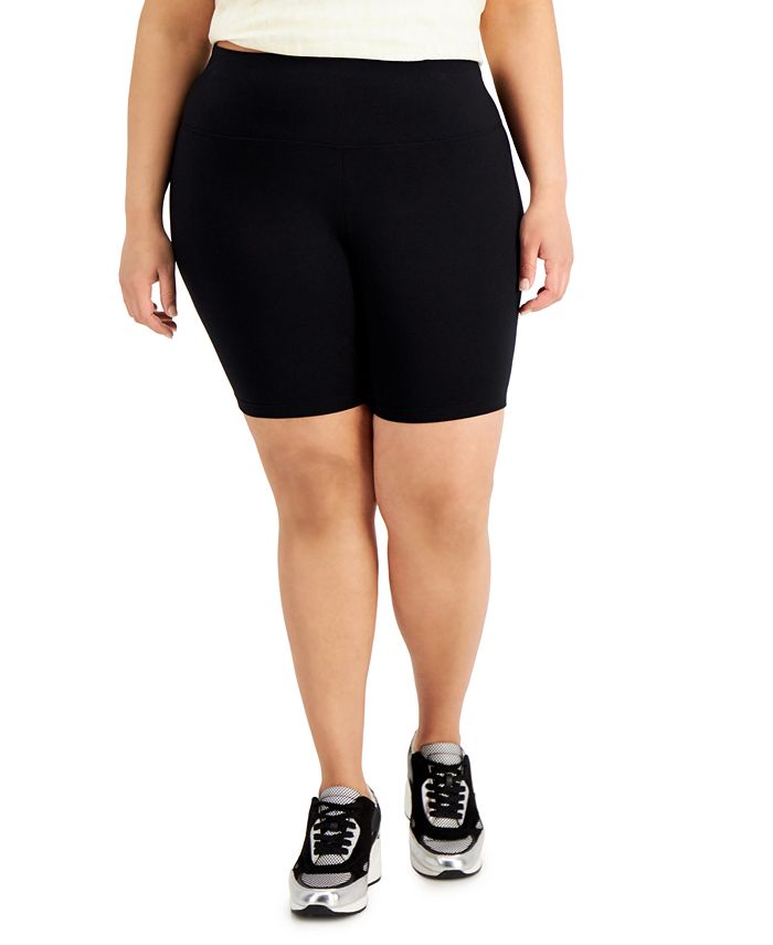 INC International Concepts Plus Size Solid Bike Shorts, Created for ...