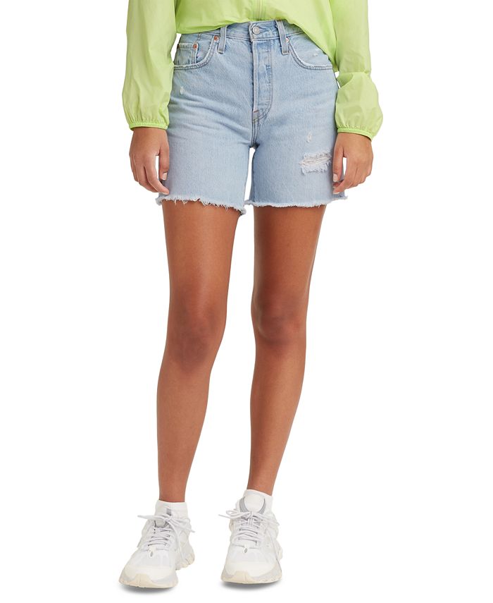 Levi's Cotton 501 Mid-Thigh Distressed Denim Shorts & Reviews - Shorts -  Women - Macy's