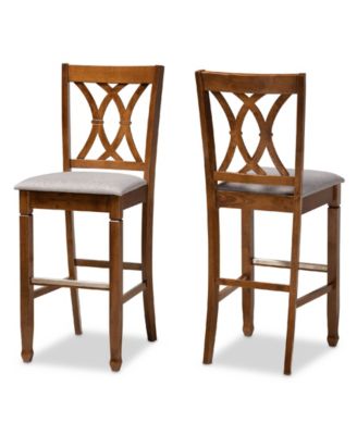 Calista Modern and Contemporary Fabric Upholstered 2 Piece Bar Stool Set