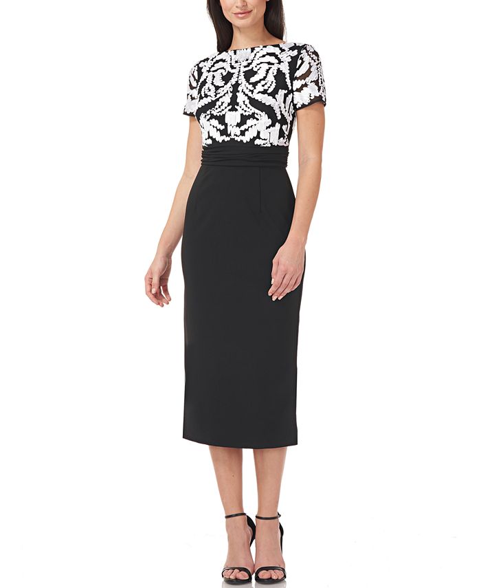 Js collections soutache lace midi dress new arrivals