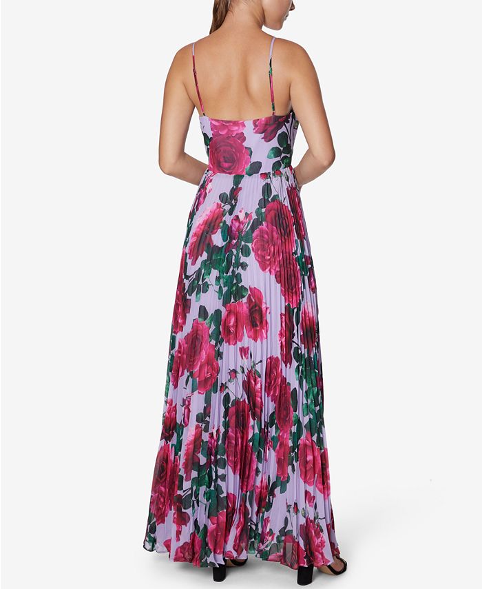 Laundry by Shelli Segal FloralPrint Chiffon Pleated Gown Macy's