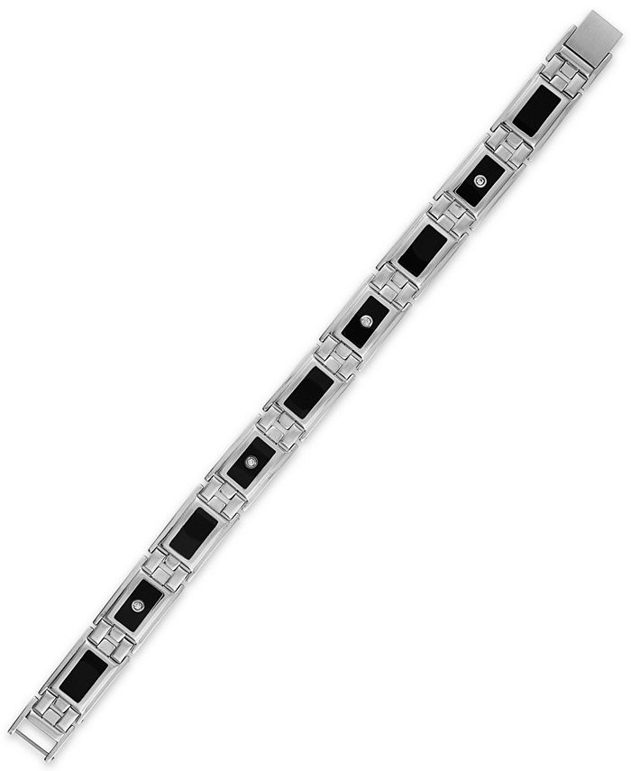 Macys mens black diamond bracelet