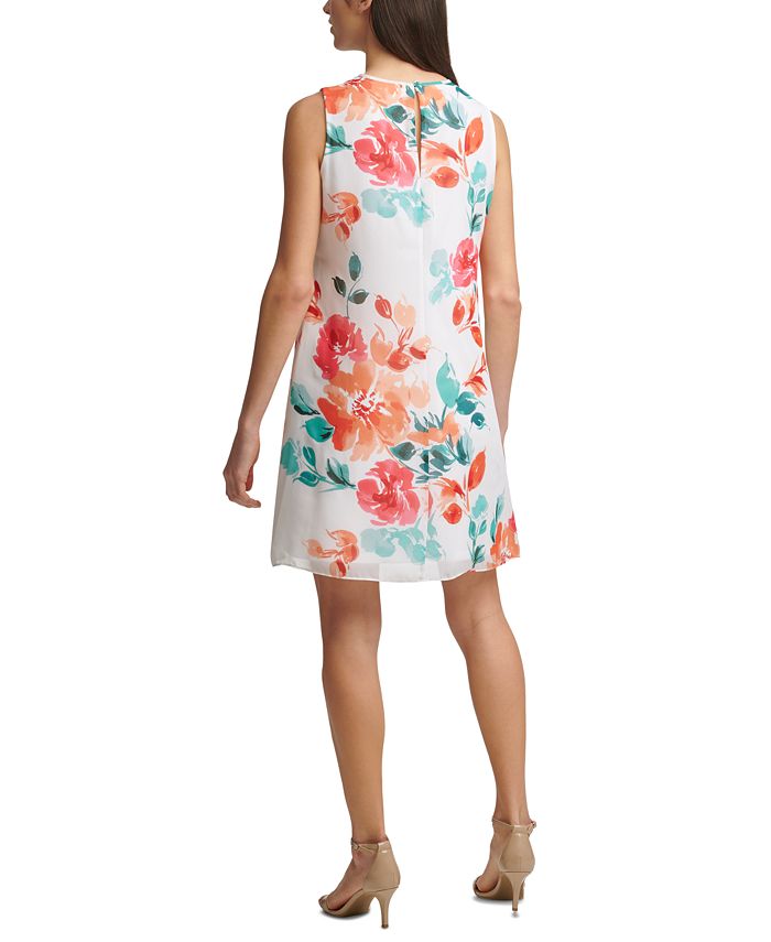 Jessica Howard FloralPrint Sleeveless Chiffon Shift Dress Macy's