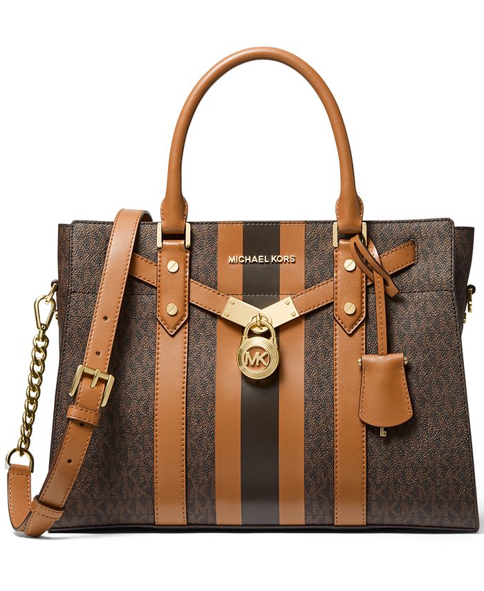 Michael Kors Hamilton Signature Large Satchel & Reviews Handbags & Accessories - Macy's