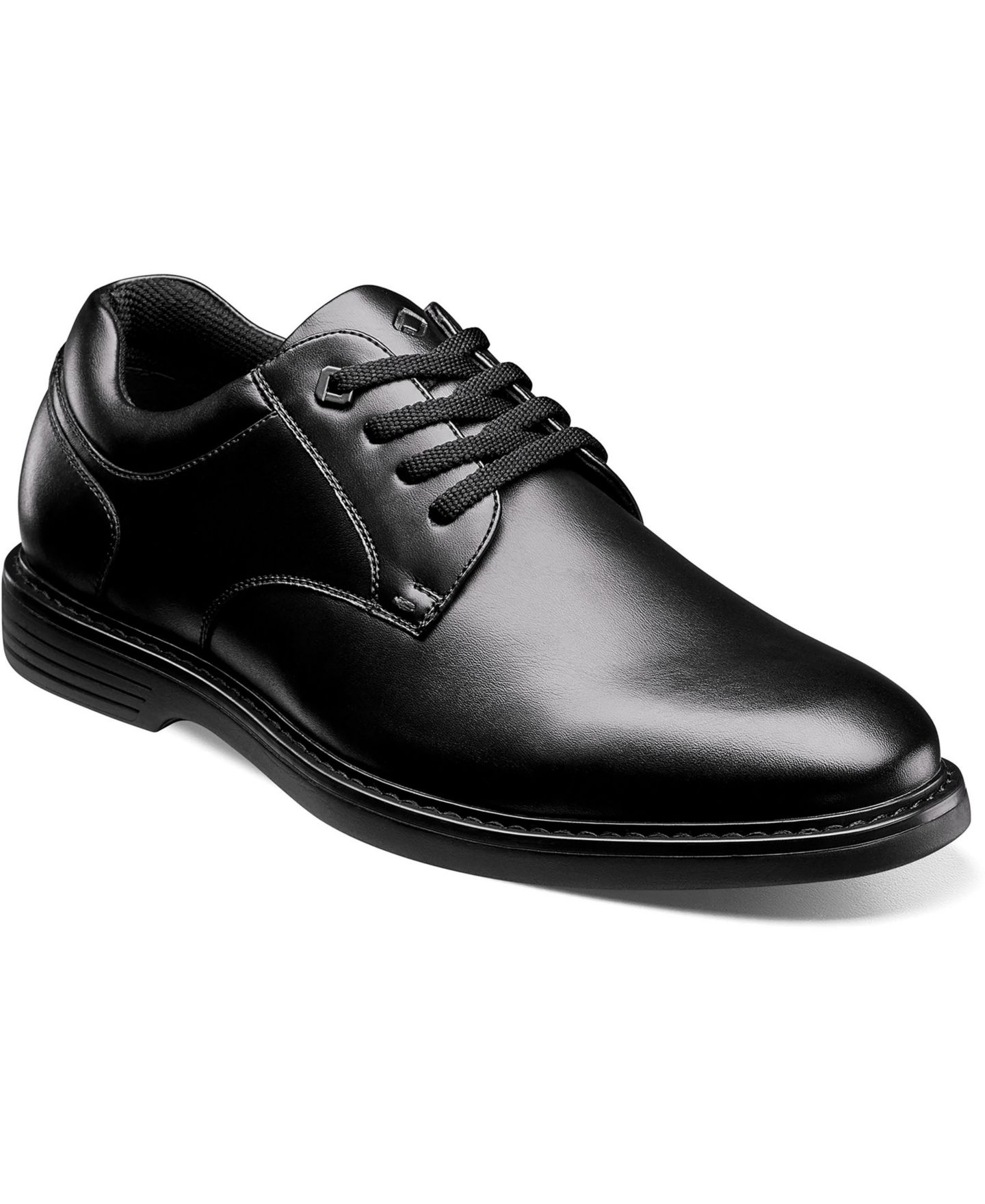 Мужские туфли Nunn Bush Wade Plain Toe Slip Resistant Oxford, цвет: Чёрный — фото 1