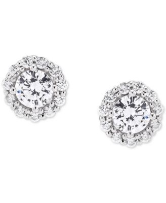 IGI Certified Lab Grown Diamond Halo Stud Earrings (1 ct. t.w.) in 14k White Gold