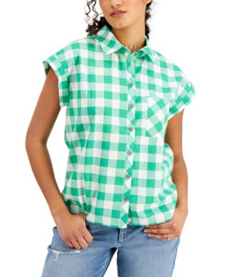 Style \u0026 Co Cotton Gingham Camp Shirt 
