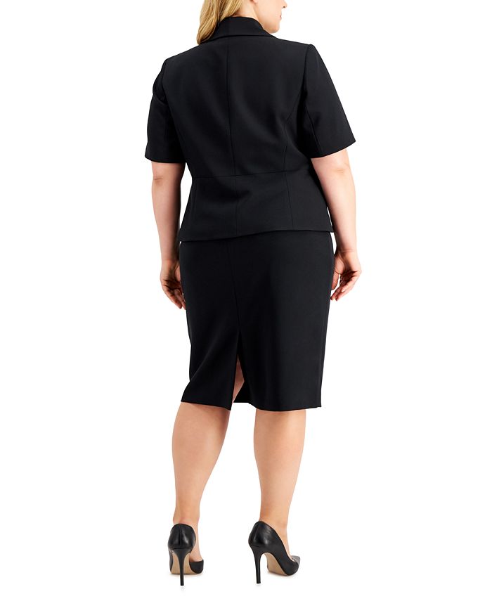 Le Suit Plus Size Shawl Collar Skirt Suit & Reviews - Wear to Work ...