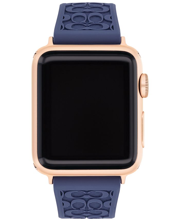 COACH Blue Rubber 38/40mm Apple Watch® Band & Reviews - Macy's