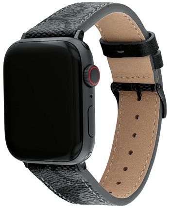 COACH Black Canvas 42/44/45mm Apple Watch® Band - Macy's