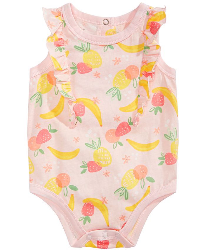 First Impressions Baby Girls Fruit-Print Cotton Bodysuit, Created for ...