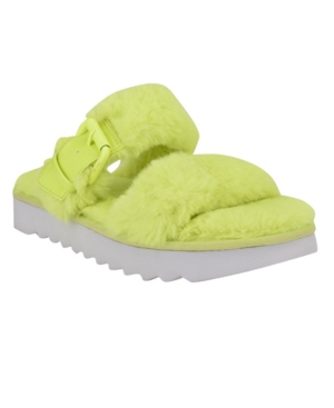 Nine West Women's Funkie Furry Slide Sandals Women's Shoes