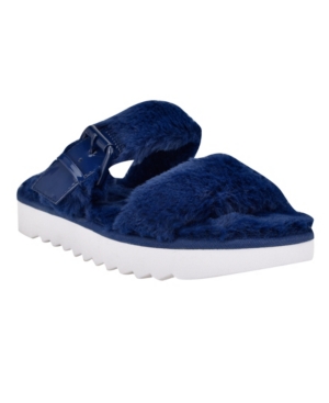 Nine West Women's Funkie Furry Slide Sandals Women's Shoes