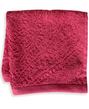 Mainstream International Inc. Florence Cotton Velour 12" X 12" Wash Towel Bedding In Red
