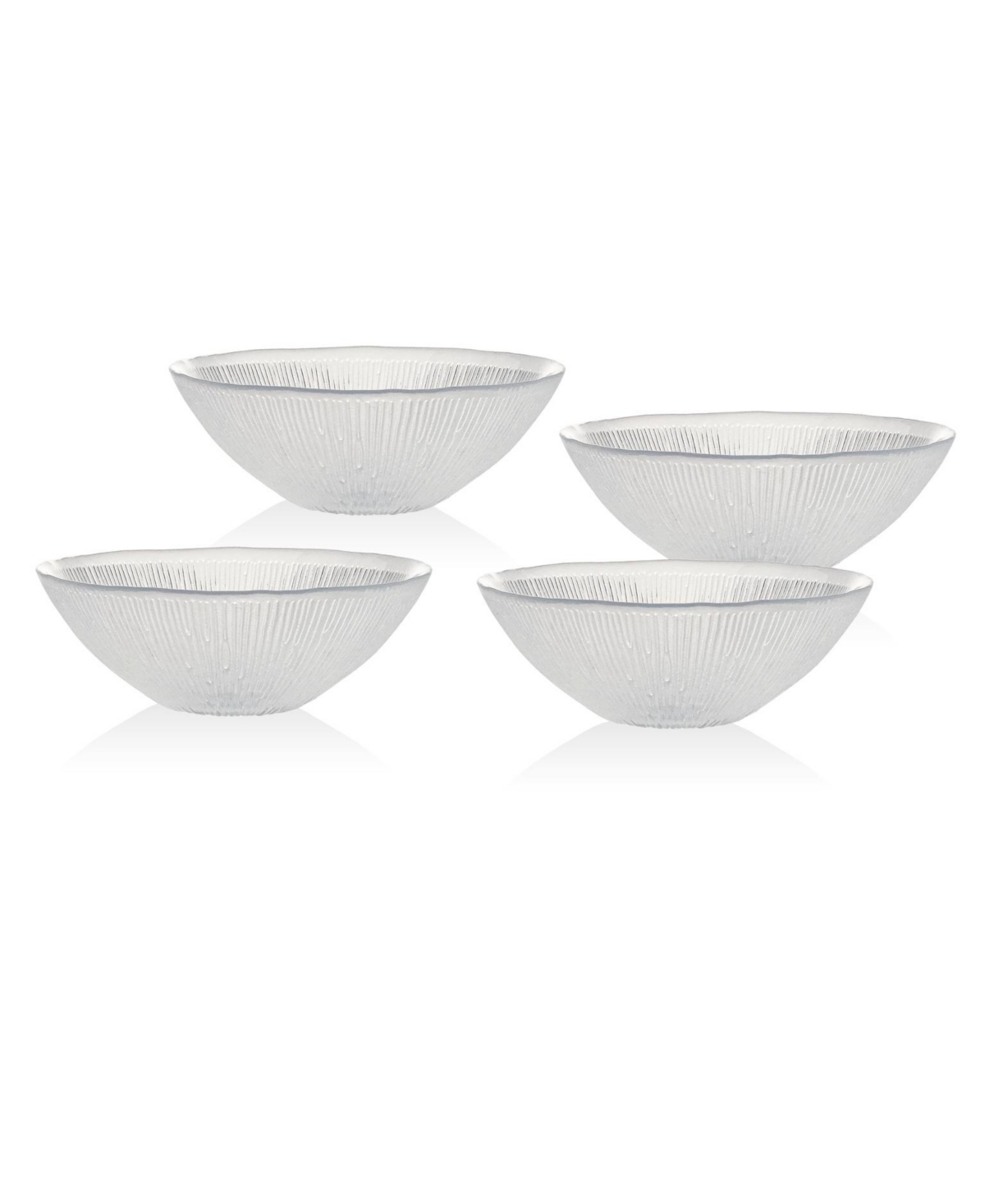 Crystal Bowls Set of 4 with Swirl Design - Clear