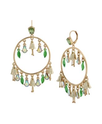 Betsey Johnson Lily Flower Gypsy Hoop Earrings - Macy's