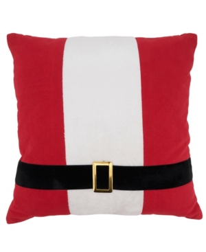 Saro Lifestyle Santa's Belt Decorative Pillow, 18" X 18" In Red