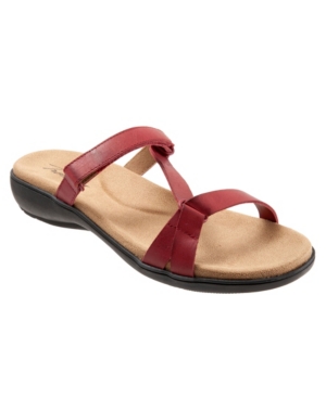 Trotters Womens Strappy Slide Sandals In Red