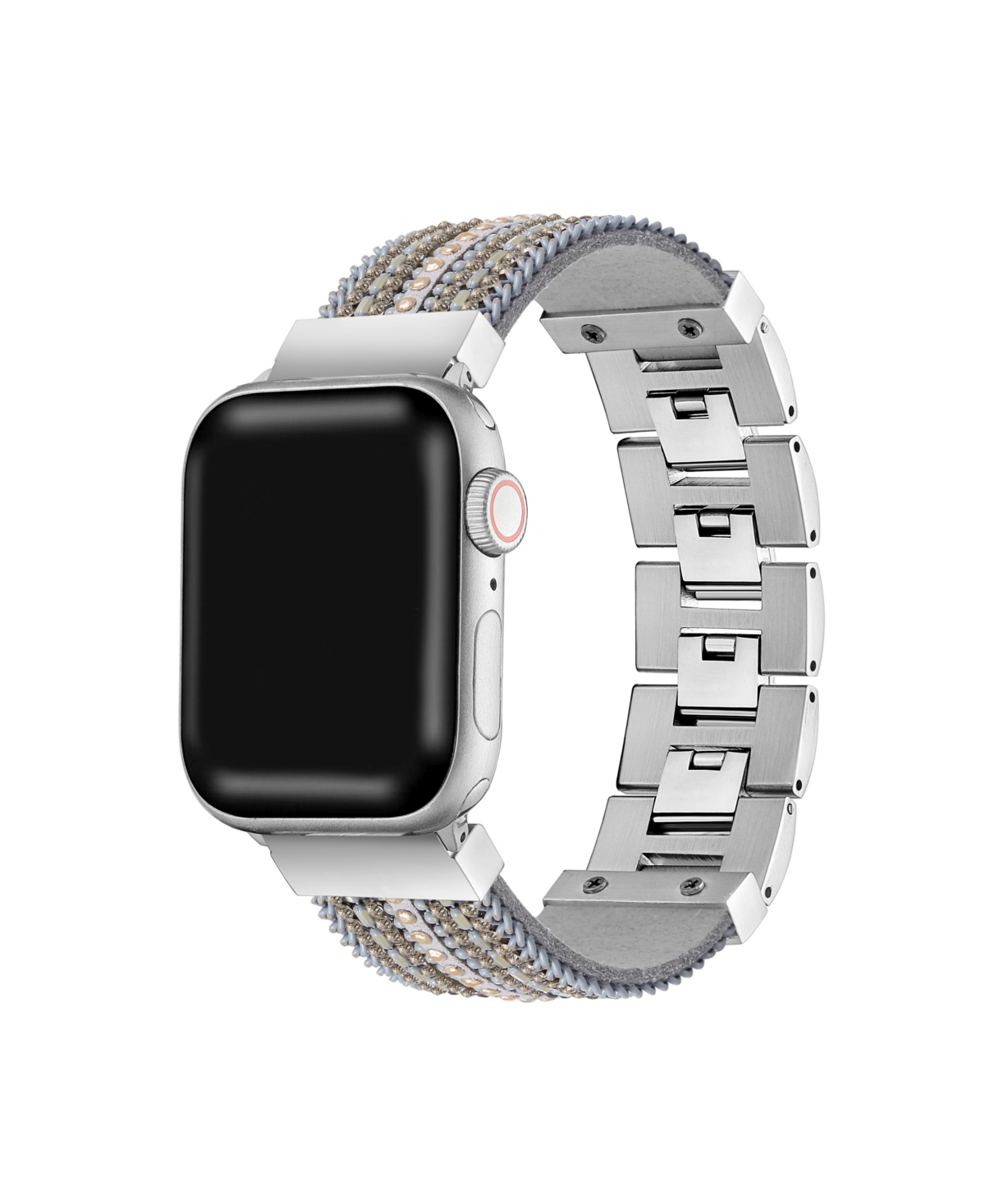 Men's and Women's Black Silver-Tone Jewelry Band for Apple Watch 42mm - Assorted