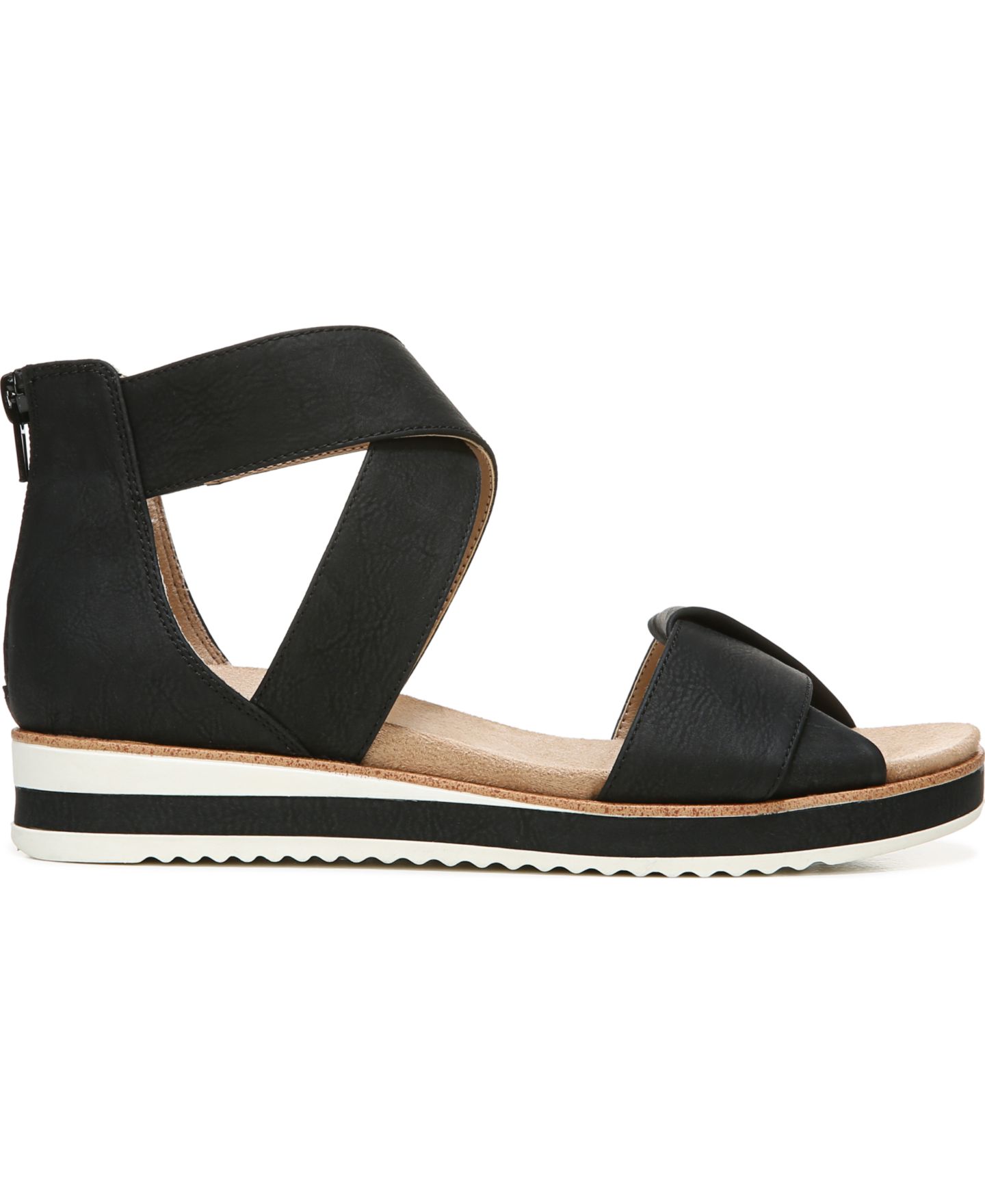 Женские сандалии LifeStride Zoom Round Open Toe Crisscross Wedge, цвет: Чёрный — фото 2