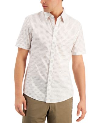 Michael Kors Men's Stretch Mini Tossed MK Logo Short Sleeve Shirt