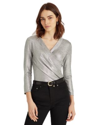 ralph lauren wrap style jersey top