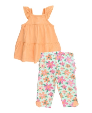 Baby Girls Tiered Tank Top and Capri Leggings Set