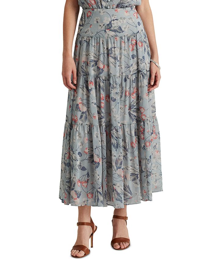 Lauren Ralph Lauren Floral Tiered Peasant Skirt - Macy's