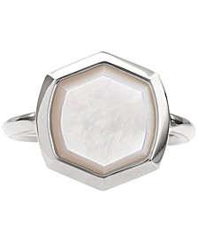 Sterling Silver Stone Hexagon Ring